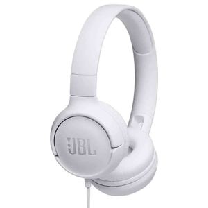 Audífonos JBL JBLT500WHTAM con cable 3.5 mm, Pure Bass y micrófono